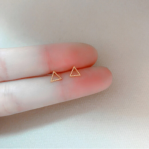 Hazel Orange S925 Silver Shape Earrings Women's Simple Geometric Earrings Mini Fashionable Ear Piercing Exquisite Couple Earrings S925 Silver Geometric Four-leaf Clover Earrings E79-1 Gold