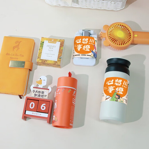 Fuouli Souvenir Geschenkbox Team Building Geschenk Mitarbeiter Praktische Sommer Cool Business Company Event Eintragsgeschenkpreis [Xinxiang Persimmon] Paket sechs 350ml