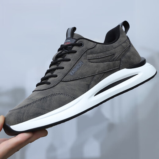 SMVP Autumn Men's Shoes 2024 Nuevos zapatos de moda transpirables zapatillas para hombres Surfual de cuero Casual y versátil Zapatos para correr hombres Dark Grey 6231 Surfing y otoño de cuero 38 Sneaker Standard Sneaker tamaño