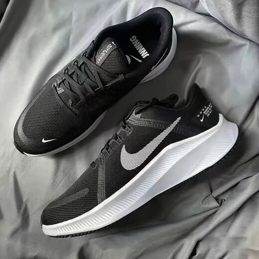 耐克（NIKE）男鞋 夏季网面透气缓震运动鞋ins潮时尚休闲鞋黑色低帮跑步鞋 DA1105-006/夏款透气/Quest 44