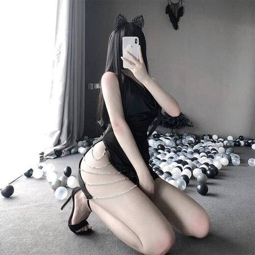 鲜橙性感睡衣女极度诱惑露阴免脱jk制服情趣丝袜套装丁字裤变态露乳开 9720白睡裙+丁字裤兔女郎后妈裙