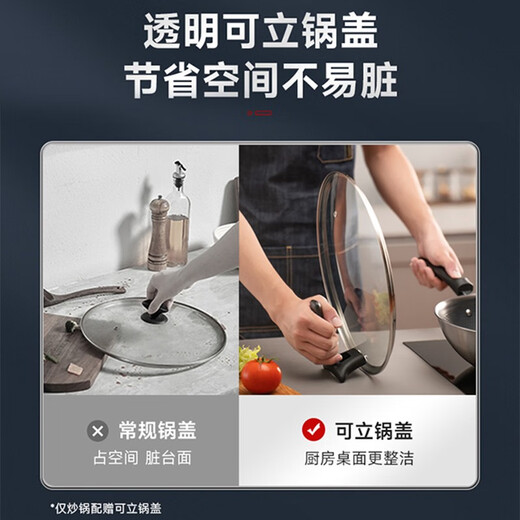 SUPOR pot set non-stick honeycomb crystal stainless steel three-piece set home kitchen wok frying pan soup pot healthy TP2212E