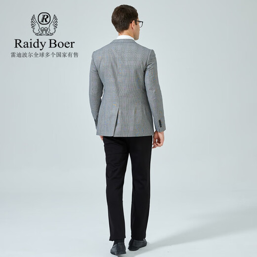Raidy Boer/Ridy Boer Herren Herbst und Winter Mode Casual Woll Mischanzug Jacke 2013-98 Gray Grid 170/48/m