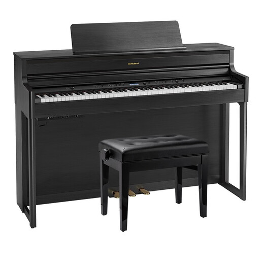 罗兰（Roland）hp704/hp702/hp701豪华立式电钢琴成人专业演奏88键家用数码钢琴 HP704-CH 经典炭黑+配件礼包