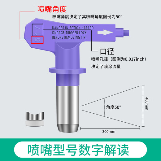 初构想（CHUGOUXIANG）高压无气喷涂机喷嘴钨钢耐磨乳胶漆嘴喷鸭嘴座喷漆机配件头 耐磨款617 619 621 默认6173选1