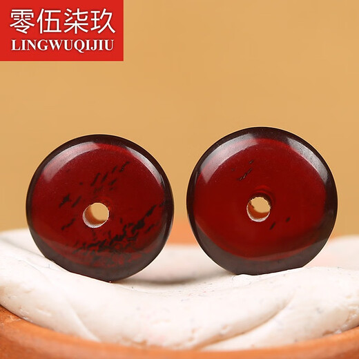 Lingwu Qijiu natural amber blood amber bracelet spacer bead spacer loose bead bracelet Buddha beads star and moon bodhi accessories literary toy bracelet spacer accessories bracelet necklace sweater chain amber spacer blood amber about 8*3mm (2 pieces sold)
