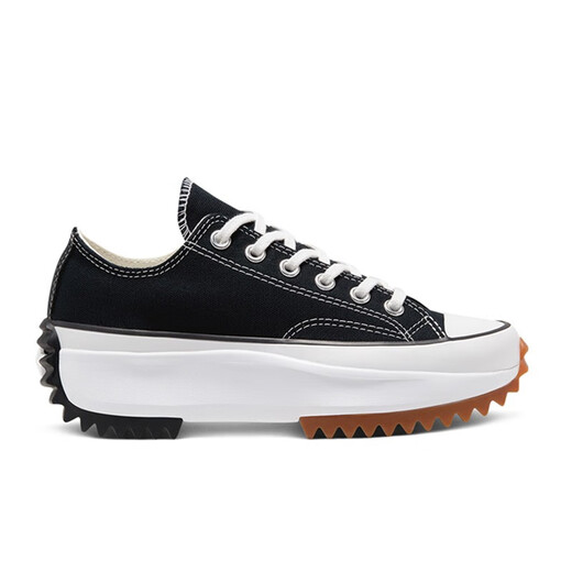 Converse Converse New Run Star Wanderung Ochsen und Frauen lässige dicke Sohle erhöhte Leinwandschuhe 168816C Schwarz und Weiß 38.5