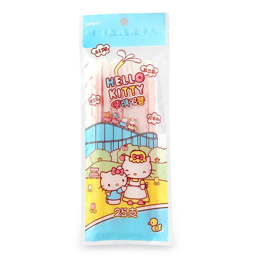 Yekee HelloKitty disposable straws individually packaged and bendable for children and pregnant women to drink fruit juice 25 pieces Y-9404