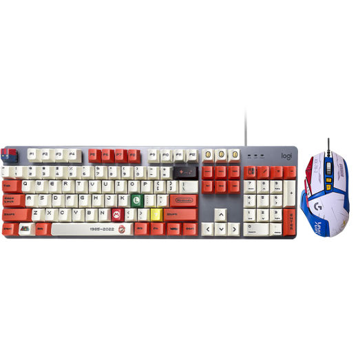 
Logitech K845 wired gaming mechanical keyboard G502 HERO e-sports wired mouse Gaming mouse E-sports keyboard and mouse game set G502HERO-blue and white stickers + K845 red axis
