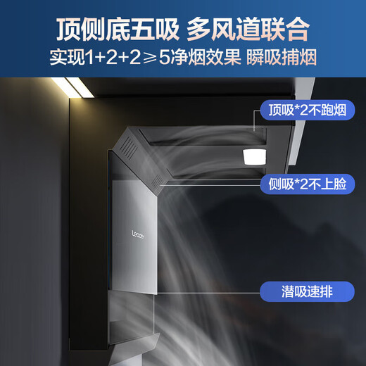统帅抽油烟机家用超薄顶侧底五吸23m³大吸力7字型自清洁吸油烟机烟灶套装PL9721Q 【单烟机】顶侧底五吸+23m³大吸力