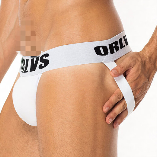 Tangas de los hombres blancos revelan cabello calzoncillos sexy para hombres sexy algodón de algodón puro de cintura doble revele la cadera sólida color orlvs blancos m