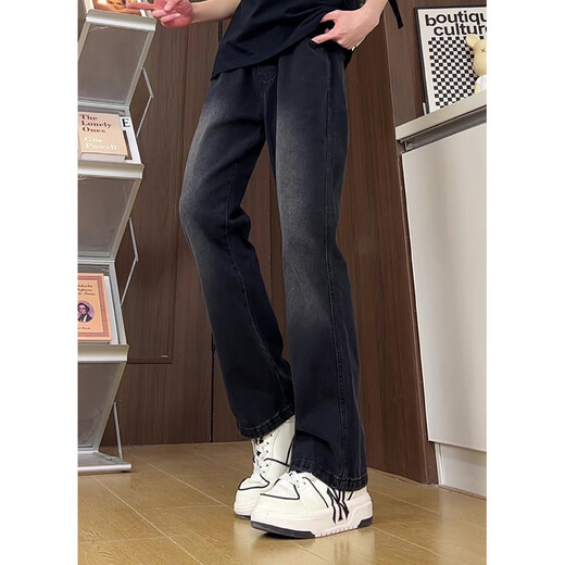
7 high-end products, micro-flare jeans, men's spring and summer style American high street drawstring loose straight slim long pants for men TCFS-1050 yellow mud XL
