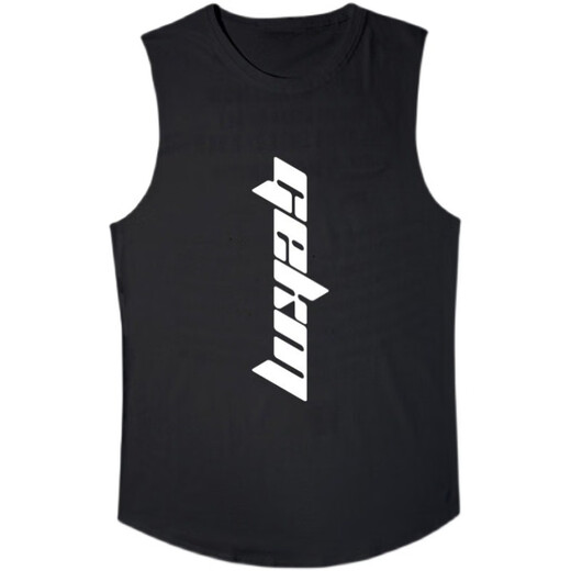 GEKM Muscle Fitness Brothers Trendy Vest Male Brothers Summer Running Basketball Training Vest Sleeveless T-Shirt Sportswear B-09 (Cotton) Black Orange Blossom XL [Recommended 140-160Jin [Jin equals 0.5kg]]