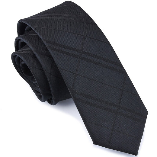 Takachuan Korean style fashion narrow tie men 6cm casual formal wear black groom wedding British plaid small student trend gentleman plaid