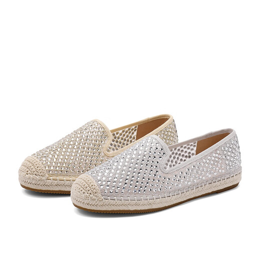 Belle Hollow atmable Fischerschuhe für Frauen Leichte und komfortable flache Freizeitschuhe B1943CA4 Gold 37 (235 mm)