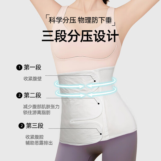 Ceinture abdominale médicale professionnelle ultra-mince pour les femmes atteintes de naissance naturelle, césarienne, spéciale pour les adultes, les personnes moyennes et les personnes âgées, les liens postopératoires, la ceinture abdominale, la ceinture adaptée à l'ajout de poids pour augmenter de 200 Jin [Jin est égal à 0,5 kg] (blanc L)