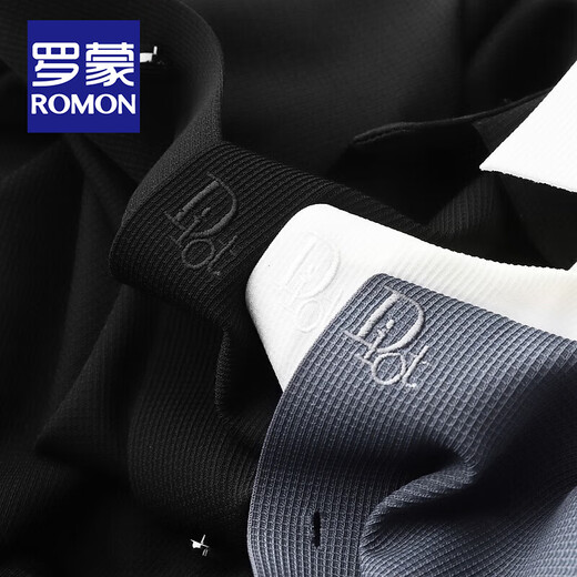罗蒙（ROMON）高档轻奢四面弹长袖衬衫男士抗皱春秋商务无痕休闲衬衣免烫易搭理 长柚-6018蓝色 2XL 码