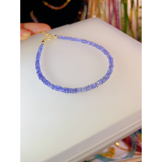 Hande tanzanite bracelet extremely beautiful natural ice 14k gold faceted tanzanite sapphire bracelet