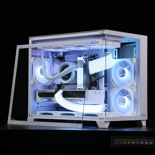 Gigabyte i5 14600KF/RTX5070Ti/5060TI Snow Eagle Ice Falcon water-cooled pure white sea view room network game live broadcast AI design rendering desktop home computer host five i5 14600KF丨5070 Snow Eagle