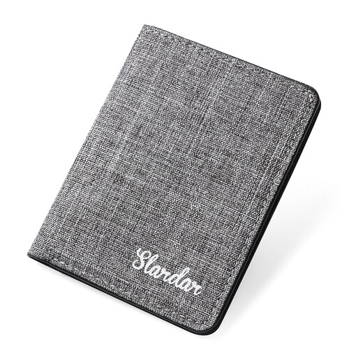Meipai Canvas Ultra-dünn Mini Kurzerbrieftasche Herren-Führerscheinkartenbeutel integriert kleine einfache Schüler dünne Brieftasche Grau