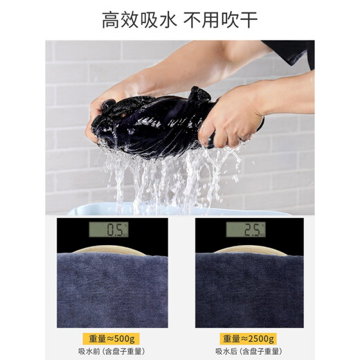 Huayuan Pet Towels Quick-drying Absorbent Towels Bath Towels Teddy Cats and Dogs Thickened Absorbent Towels Pet Products Gray L-55*100cm (Suitable for Medium-sized Dogs and Fat Cats)