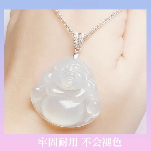 18k gold plated pendant buckle head Buddha Jade Jade connector melon seed connecting buckle lanyard necklace Jasper pin buckle rose gold