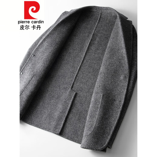 Pierre Cardin Elegant Gentleman Herbst Dicke Fischgrätenwolle doppelseitiger Anzug Herrengeschäft Casual Blazer Gray 3xl 56