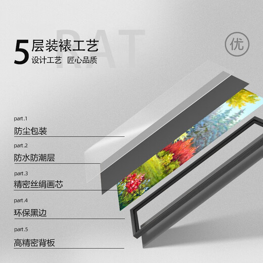 OUOETY莫小邪  沙发背景墙装饰画客厅高档大气2021新款聚宝盆山水画挂画 莫小邪1585 中间40*30+左右20*30布纹膜三联