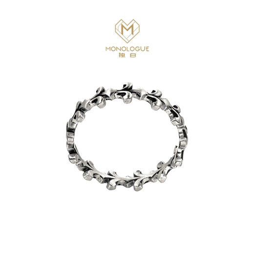 Chow Tai Fook MONOLOGUE Monologue Ambition Series Iris Retro Platinum Ring Men and Women Same Style MO90 No. 13