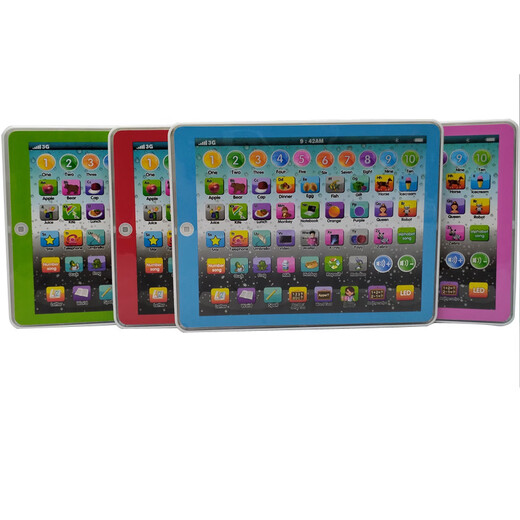 Beliebte Kinder großer englischer Tablet-Lernmaschine Kinder Simulationsbeleuchtung iPad frühe Bildungsgeschichte Maschinenspielzeug 688-1 Beleuchtungstablette-rot