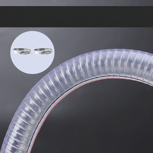 Pvc steel wire hose transparent plastic high pressure water pipe oil pipe with steel wire high temperature corrosion resistance whole roll 1/1.5/2 inch 10 meters inner diameter 16mm thick 25mm