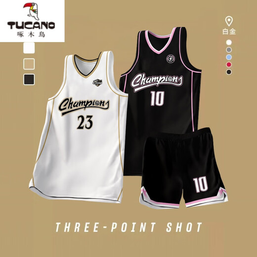 Trajes de baloncesto de entrenamiento de competencia personalizado para hombres Jerseys de universidad para adultos Jerseys American Sports Basketball Jerseys WT719# Platinum (Estilo Americano) L [Altura 155-165cm]