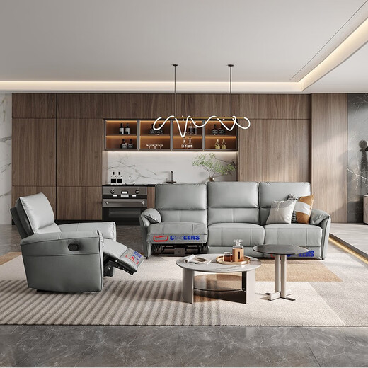 CHEERS First Class Aristocratic Smart Chair Leather Sofa Living Room Electric Function Elephant Ear Furniture Chivas 11323 Chixia Orange - Three-person Double Electric Powered Priority Delivery (Inquiry for details)