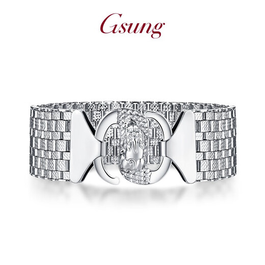GsunG platinum PT950 men's platinum business double-sided carving craft Pixiu buckle fashion bracelet needs to be customized, please contact customer service to confirm the gold weight price