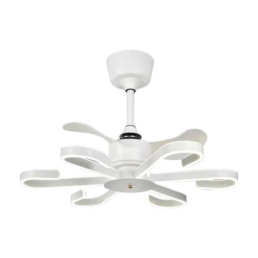 
XMSJ room fan lights bedroom living room dining room Guangdong Zhongshan Ancient Town lamp Nordic creative silent fan light minimalist 9195 black absorbing three-color light-changing remote control