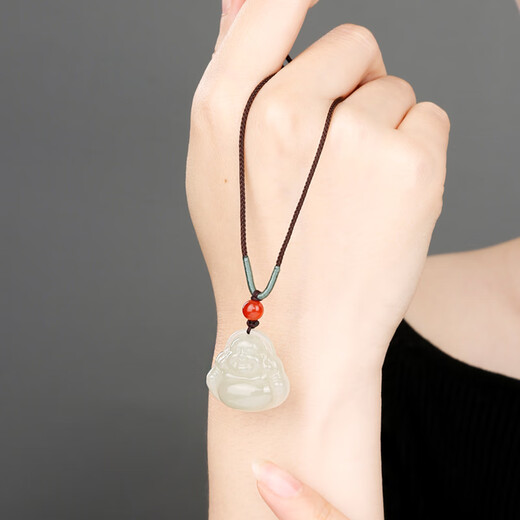Coloré yunnan hetian jade Bouddha Pendant Maitreya Bouddha Blanc Jade Jade Jade Pendant Jade Collier pour petite amie 680 Jade Bouddha blanc