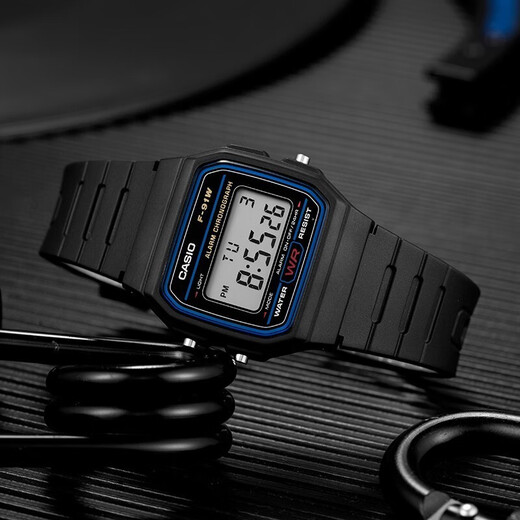 Casio (CASIO) small square simple retro waterproof electronic student watch men's and women's watch Valentine's Day gift F-91W-1
