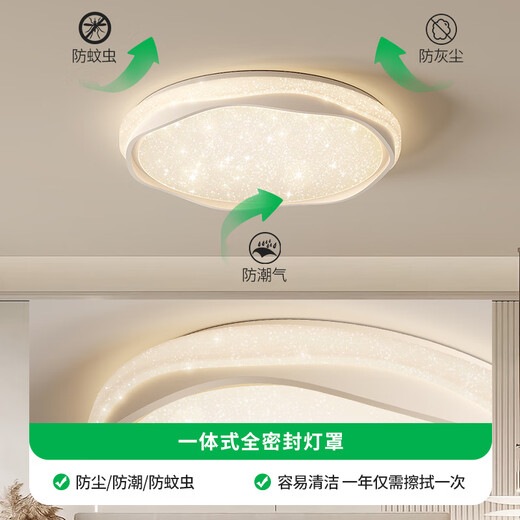 大观园（DGY）客厅吸顶灯北欧星光现代简约客厅主灯大气极简氛围护眼灯具687O 长方110cm已接入米家120W全光谱