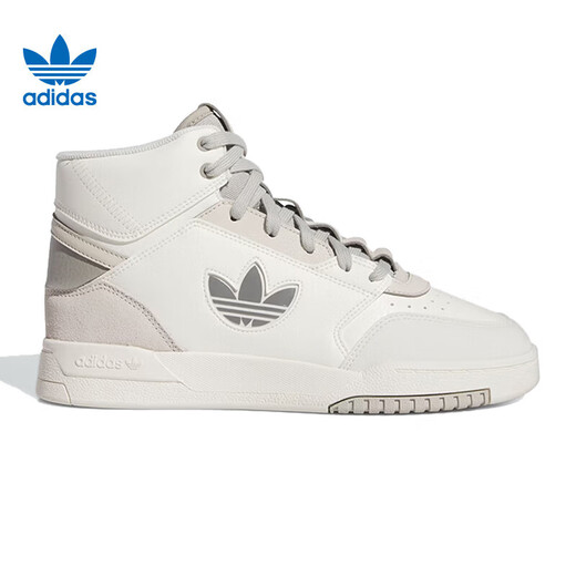 阿迪达斯 （adidas）官方三叶草女鞋2025新款DROP时尚潮流高帮皮质运动鞋学生休闲板鞋 IF2694-汉玉白/灰色 39
