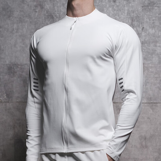 Lutielang Long Sleeve Sports Jacket Men's Baseball Uniform Cycling Suit Windproof Stand Collar Jacket Fitness Training Zipper Cardigan Black L