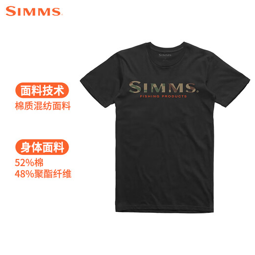 SIMMS新款短袖T恤春夏透气舒适男生时尚路亚户外钓鱼服柔软舒适速干 PG-12803短袖-深灰 M