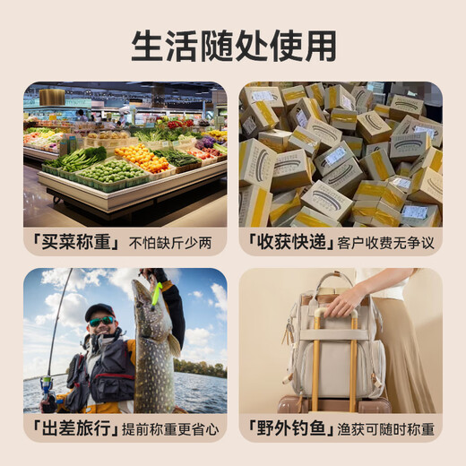 双枪手提电子秤厨房便携式高精度克秤商用小型称菜快递行李吊秤