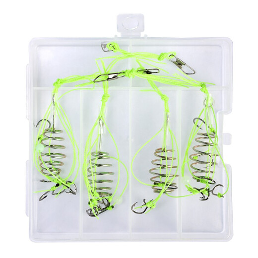 Bear fire explosion hook anti-hook bottom Iseni No. 12 large spring fish hook set with box sea rod casting rod fishing set fish hook fishing gear accessories
