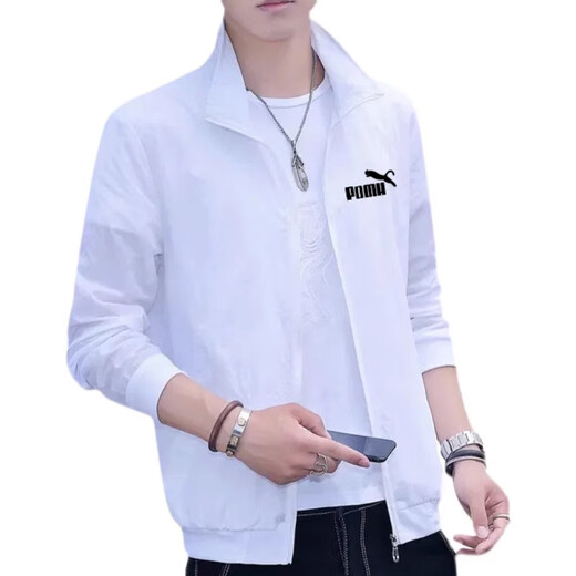 Sun Protection Clothing Men's Summer Ice Silk Thin Breathable Jacket UV Outdoor Fishing Men's Sun Protection Clothing Summer White 1918-XBM XL