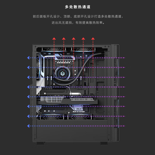 Peninsula iron box W5 chassis desktop ATX/MATX host 360 water-cooled home office gaming desktop computer host case black/not side transparent