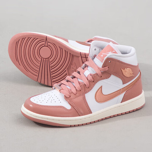 耐克（Nike）篮球鞋AJ1女鞋2025年夏季新款Air Jordan 1 Mid 休闲复古高帮板鞋 FB9892-670 粉金 36.5
