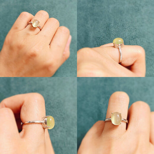 Library selection PrettyGirl retro S925 silver natural flower purple jade black opal tanzanite super seven summer fashion ring No. 10 grape stone