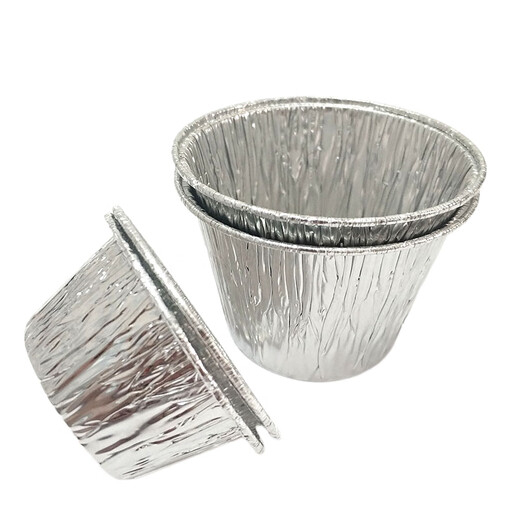 Backabosible runde Blechfolie Tasse Pudding Tasse Reiskuchen gedämpfter Ei -Kuchen Barbecue Schüssel Eiertorte Haushaltsform 2511 (210 ml) Stücke