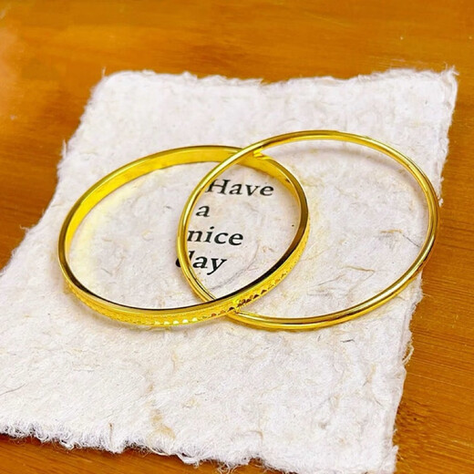 DL 1998 Fat Donglai same style 18K gold crushed ice bracelet k dragon scale double ring female gold bracelet bouncy bracelet for girls double ring bracelet 58 (suitable for 95-115 Jin Jin is equal to 0.5 kg)