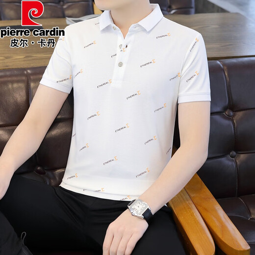 皮尔卡丹（pierre cardin）短袖男士T恤Polo打底衫2024新款男装翻领休闲短袖T恤男式上衣 679黑色 M